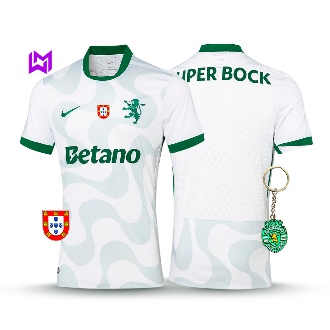 Camiseta blanca de visitante del Sporting 2025/26 - ¡NUEVO LANZAMIENTO! 🔥💚