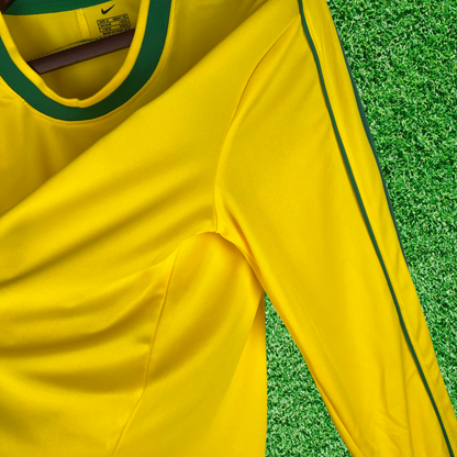Camiseta de local de Brasil 1998 retro de manga larga 