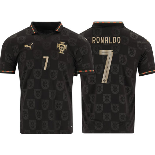 Camiseta de aficionado de Portugal Pantera Negra 2025/26 #7 Ronaldo 