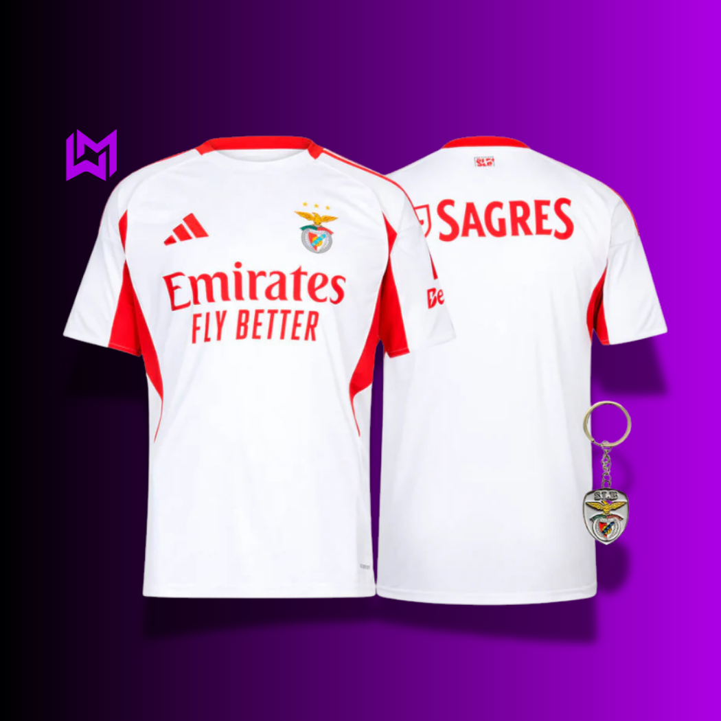 Camisola Benfica Alternativa Branca 2025/26 - ÚLTIMAS UNIDADES! 🔥🦅