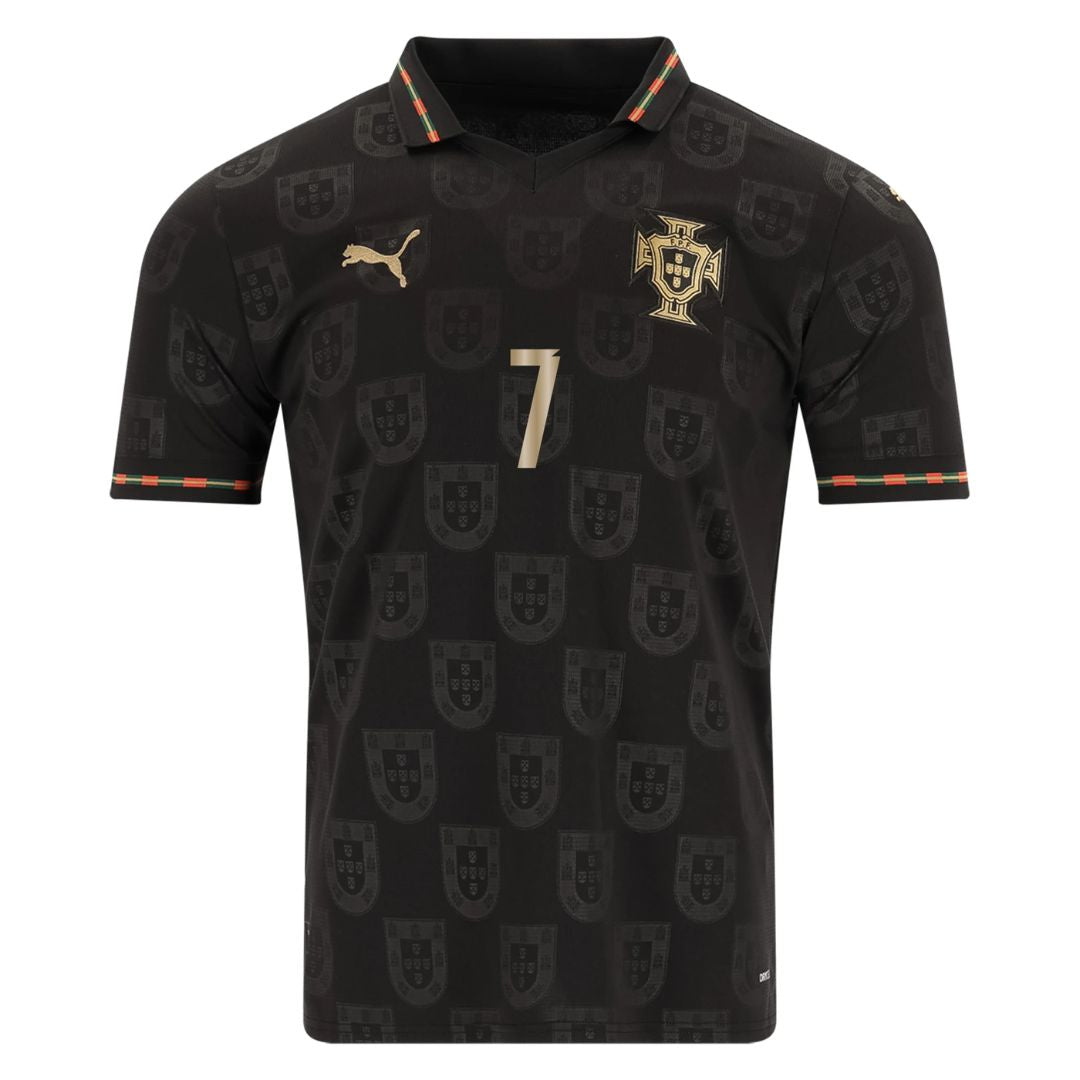 Portugal Fan Jersey Black Panther 2025/26 #13 Eusebio and #7 Ronaldo