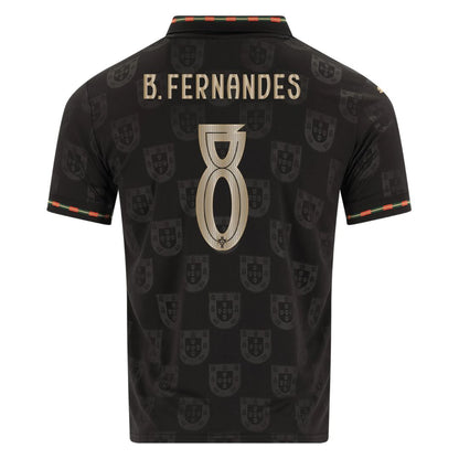 Camiseta de aficionado de Portugal Pantera Negra 2025/26 - #7 Ronaldo, #13 Eusebio, #8 B. Fernandes 