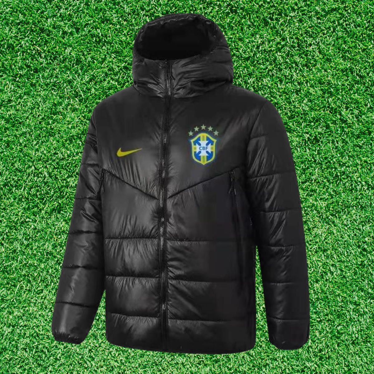 Chaqueta negra brasileña con chaqueta acolchada