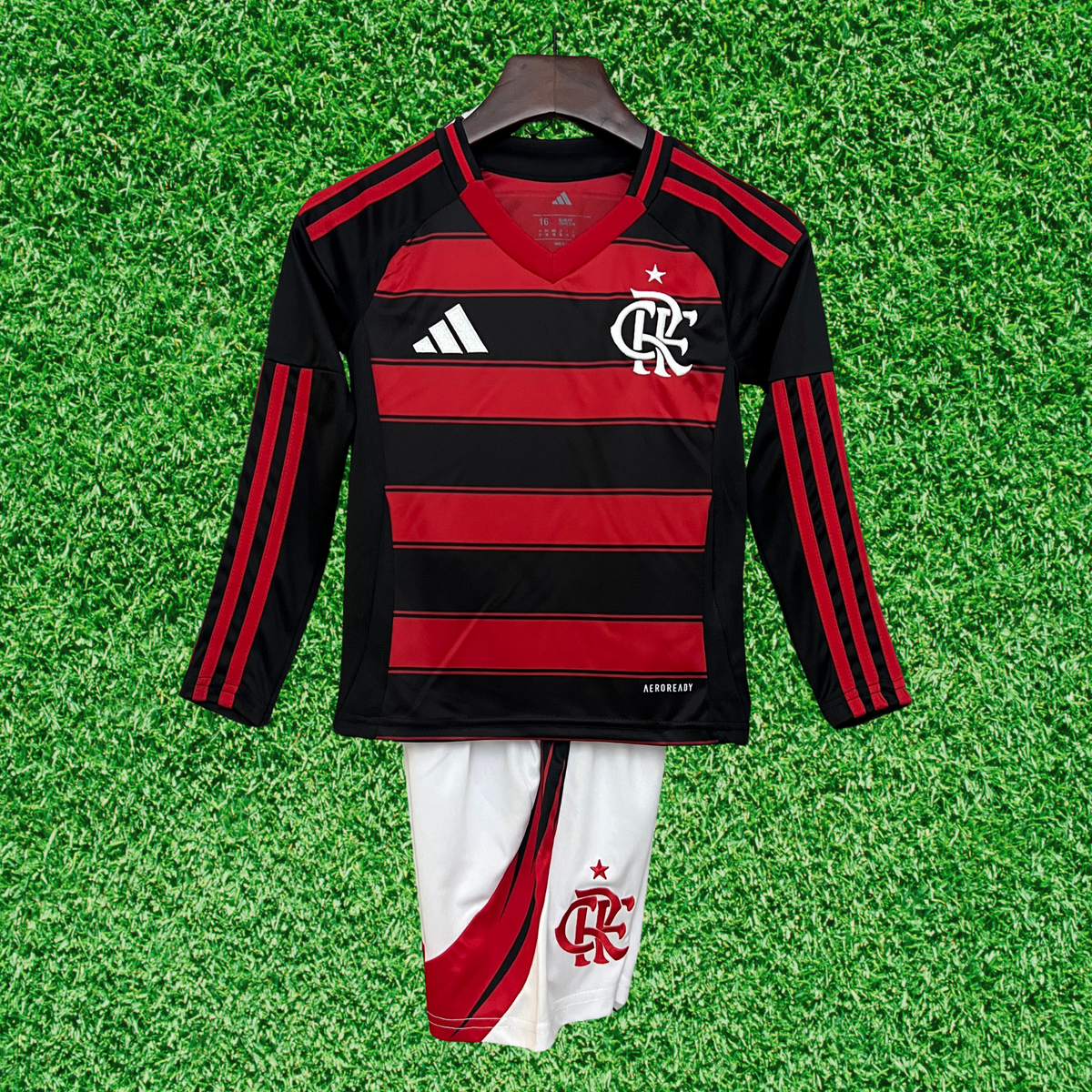 Flamengo Home Kit Manga Larga 25/26 Niños 