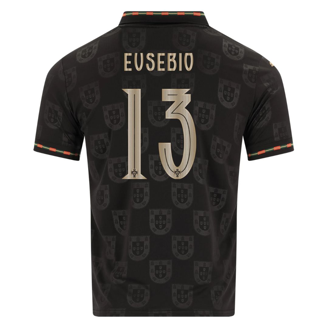 Camiseta de aficionado de Portugal Pantera Negra 2025/26 - #7 Ronaldo, #13 Eusebio, #8 B. Fernandes 