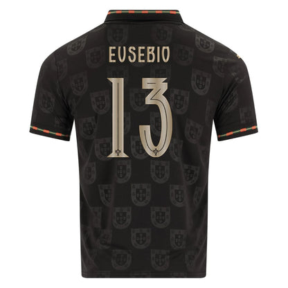 Camiseta de aficionado de Portugal Pantera Negra 2025/26 - #7 Ronaldo, #13 Eusebio, #8 B. Fernandes 