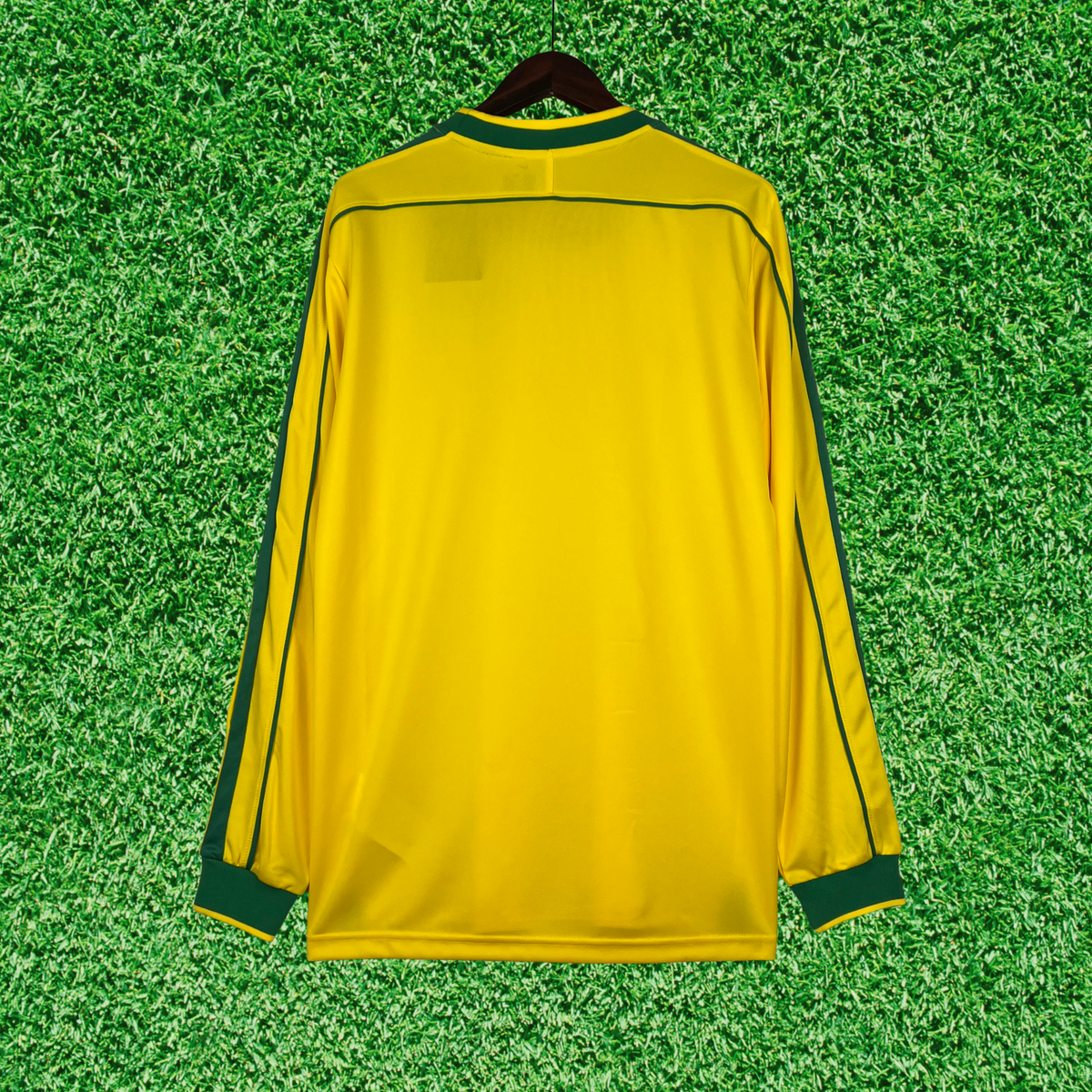 Camiseta de local de Brasil 1998 retro de manga larga 