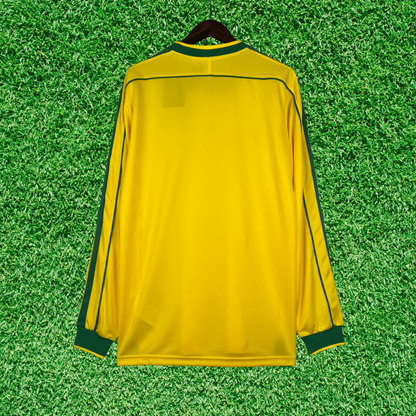 Camiseta de local de Brasil 1998 retro de manga larga 