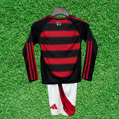 Flamengo Home Kit Manga Larga 25/26 Niños 