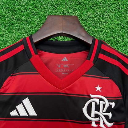 Flamengo Home Kit Manga Larga 25/26 Niños 