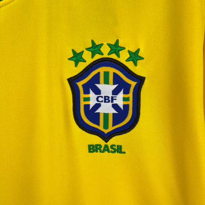 Camiseta de local de Brasil 1998 retro de manga larga 