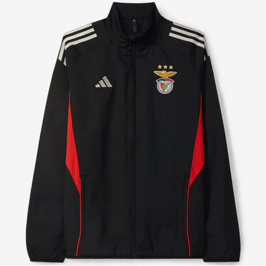 Chaqueta negra y roja 2025/26 con cremallera completa del Benfica