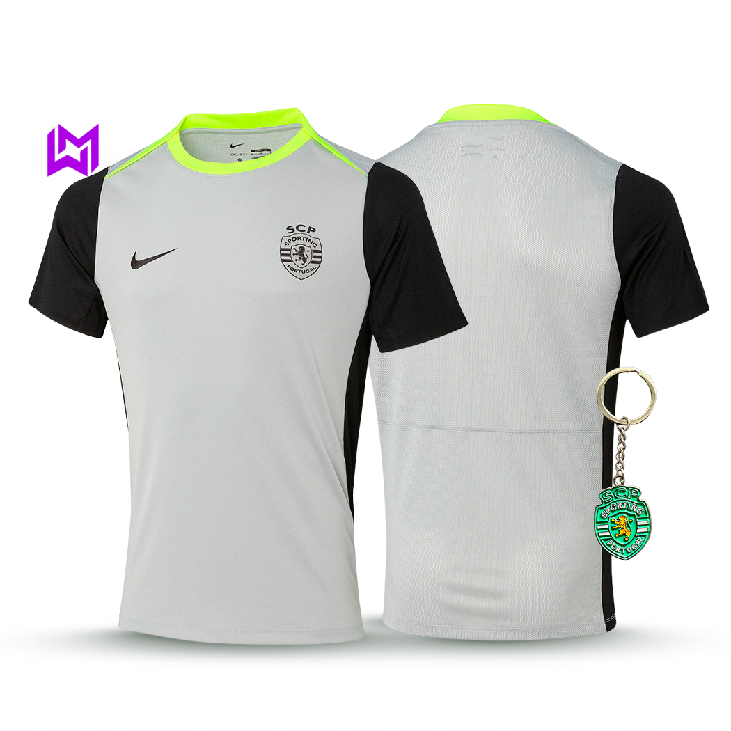 Camisola Sporting Treino Cinza 2025/26 - ÚLTIMAS UNIDADES! 🔥💚