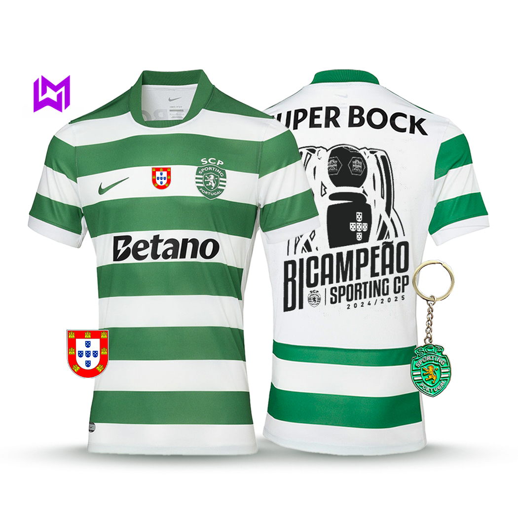 Camiseta de local del Sporting - Bicampeón 2025/26 - ¡NUEVO LANZAMIENTO! 🦁🏆 