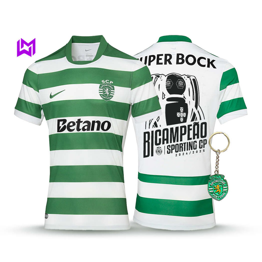 Camiseta de local del Sporting - Bicampeón 2025/26 - ¡NUEVO LANZAMIENTO! 🦁🏆 