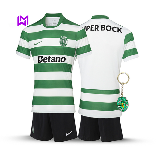 Conjunto Infantil Sporting Principal 2025/26 - LANÇAMENTO! 🔥💚