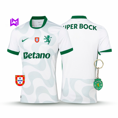 Camiseta blanca de visitante del Sporting 2025/26 - ¡NUEVO LANZAMIENTO! 🔥💚 