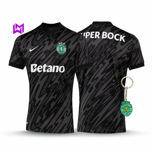 Camiseta de portero del Sporting, negra, 2025/26 - ¡ÚLTIMAS UNIDADES! 🔥💚 