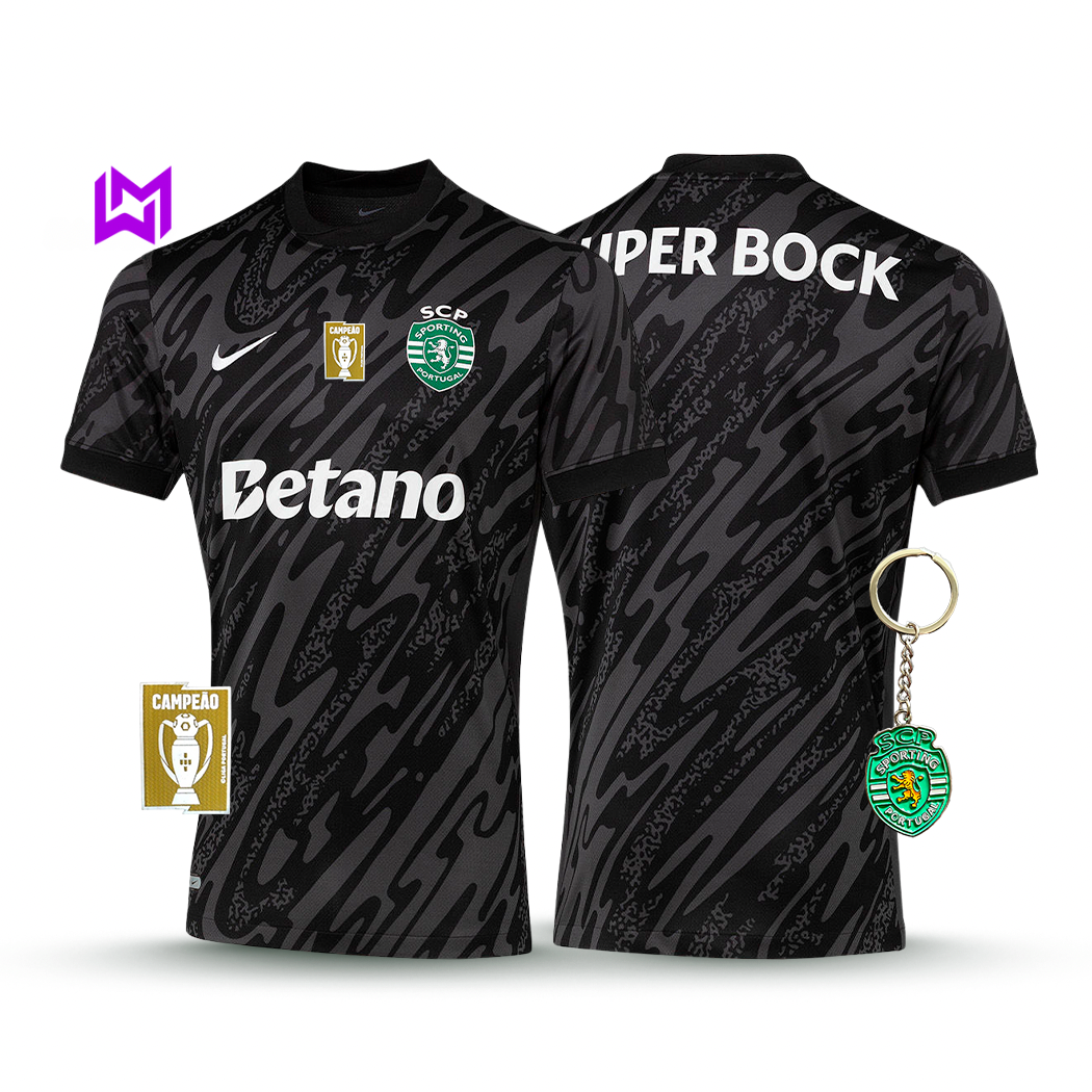 Camisola Sporting Guarda-Redes Preta 2025/26 - ÚLTIMAS UNIDADES! 🔥💚
