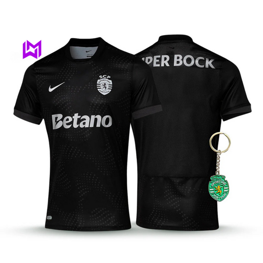 Camiseta negra de visitante del Sporting 2025/26 - ¡NUEVO LANZAMIENTO! 🔥💚 