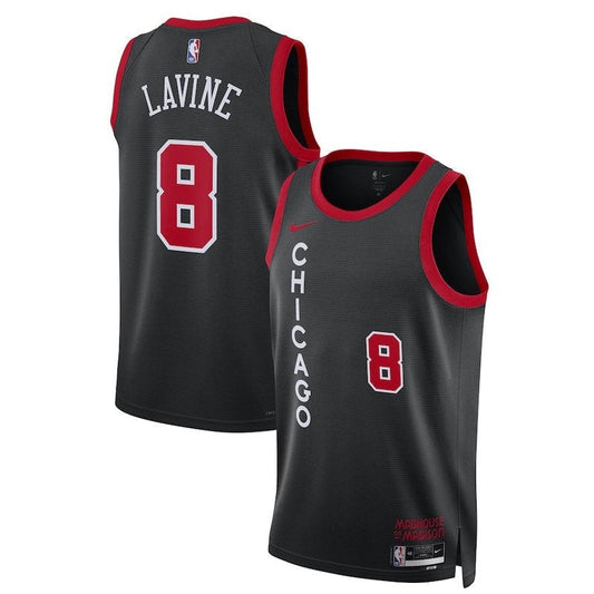 Camiseta unisex de la NBA de Zach LaVine de los Chicago Bulls (23/24) - Negra - Edición City